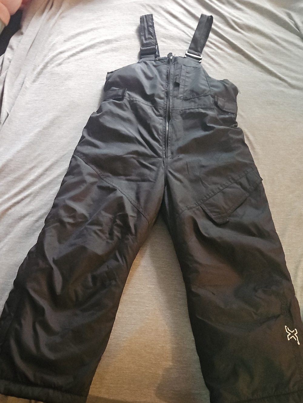 Black Insulated Snow Bib Overalls